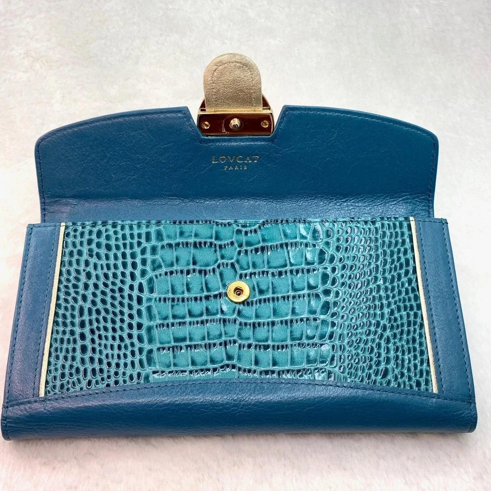 Lovcat Paris Wallet Light Blue Crocodile Print Vintage Y2K - Picture 7 of 15